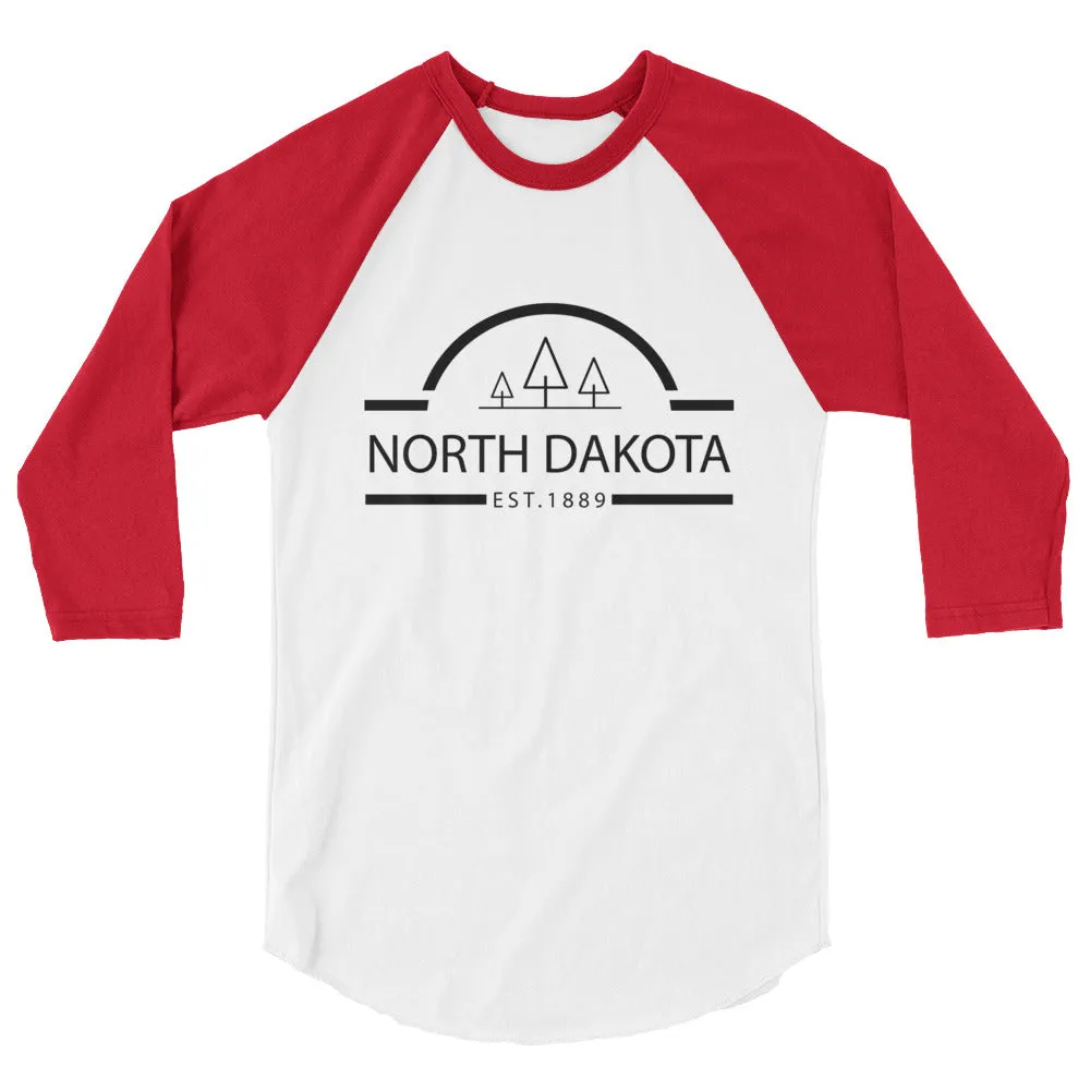 North Dakota - 3/4 Sleeve Raglan Shirt - Established