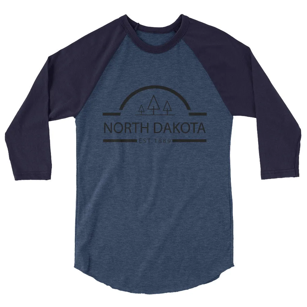 North Dakota - 3/4 Sleeve Raglan Shirt - Established