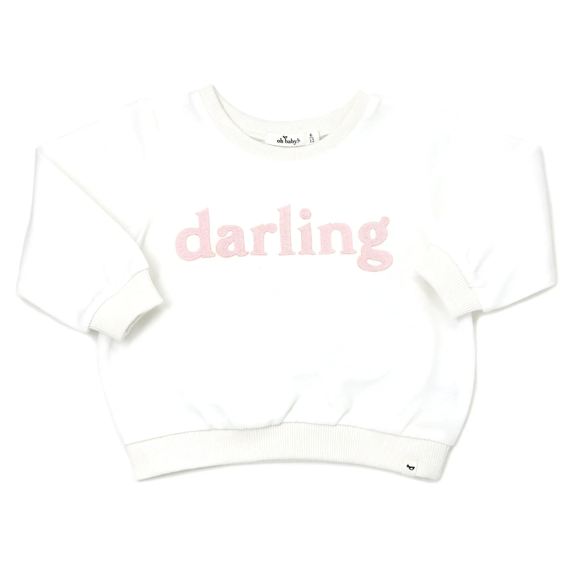 oh baby! French Terry Brooklyn Boxy Sweatshirt -  darling Applique - Cream