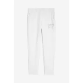 Pantaloni in french terry modal 7/8 con risvolto sul fondo donna Bianco