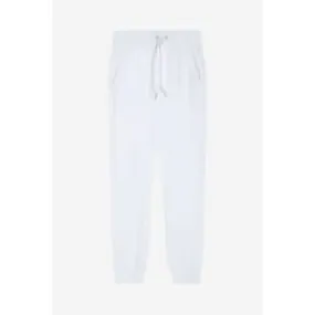 Pantaloni in french terry modal con fondo a polsino donna Bianco