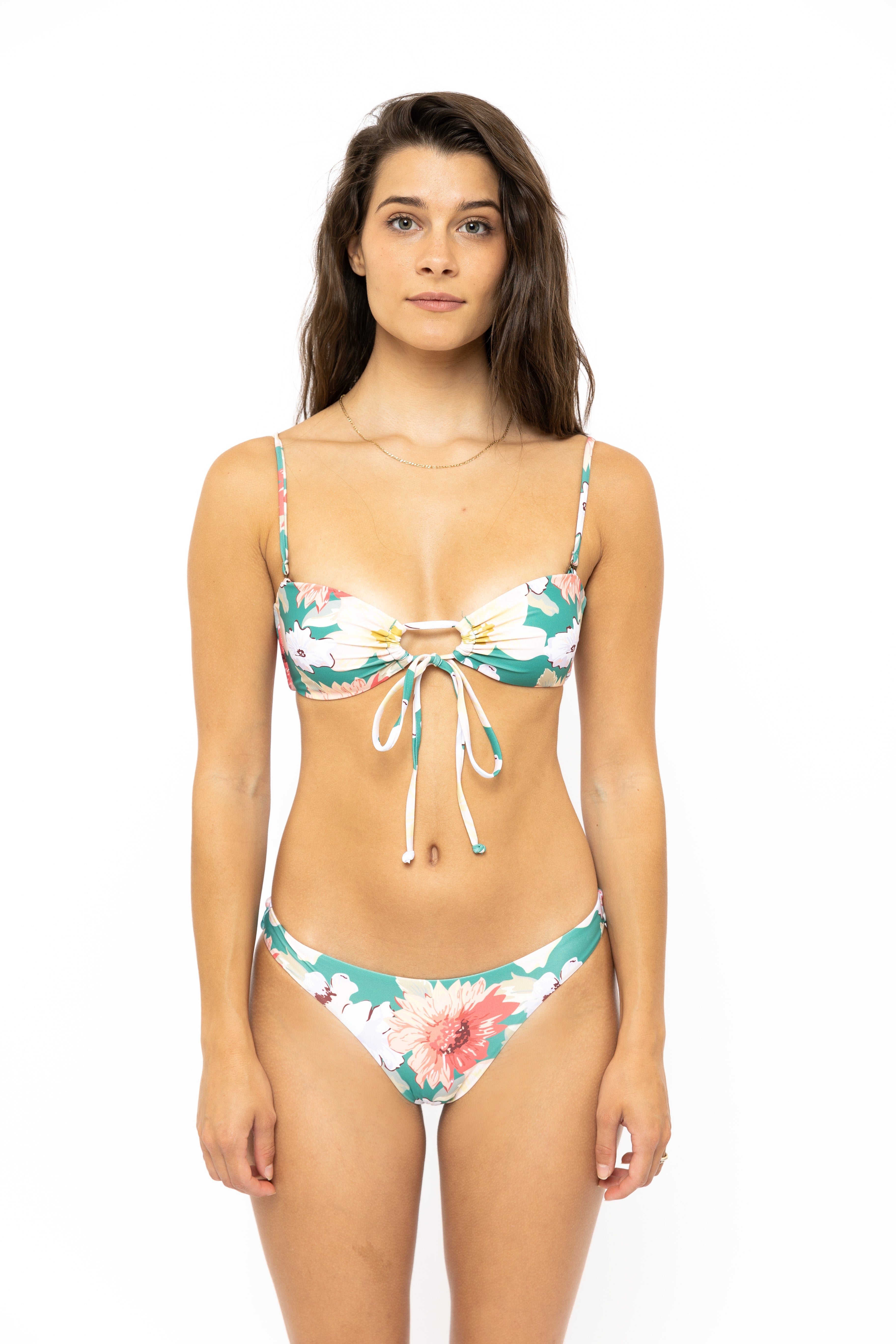 Rusty USA Honey Midi Bikini Pant Sea Foam Floral