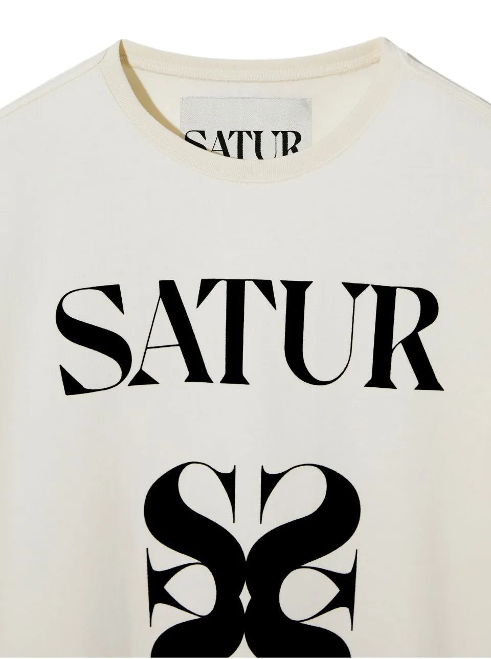 SATUR  |Unisex Street Style Short Sleeves Oversized Logo T-Shirts