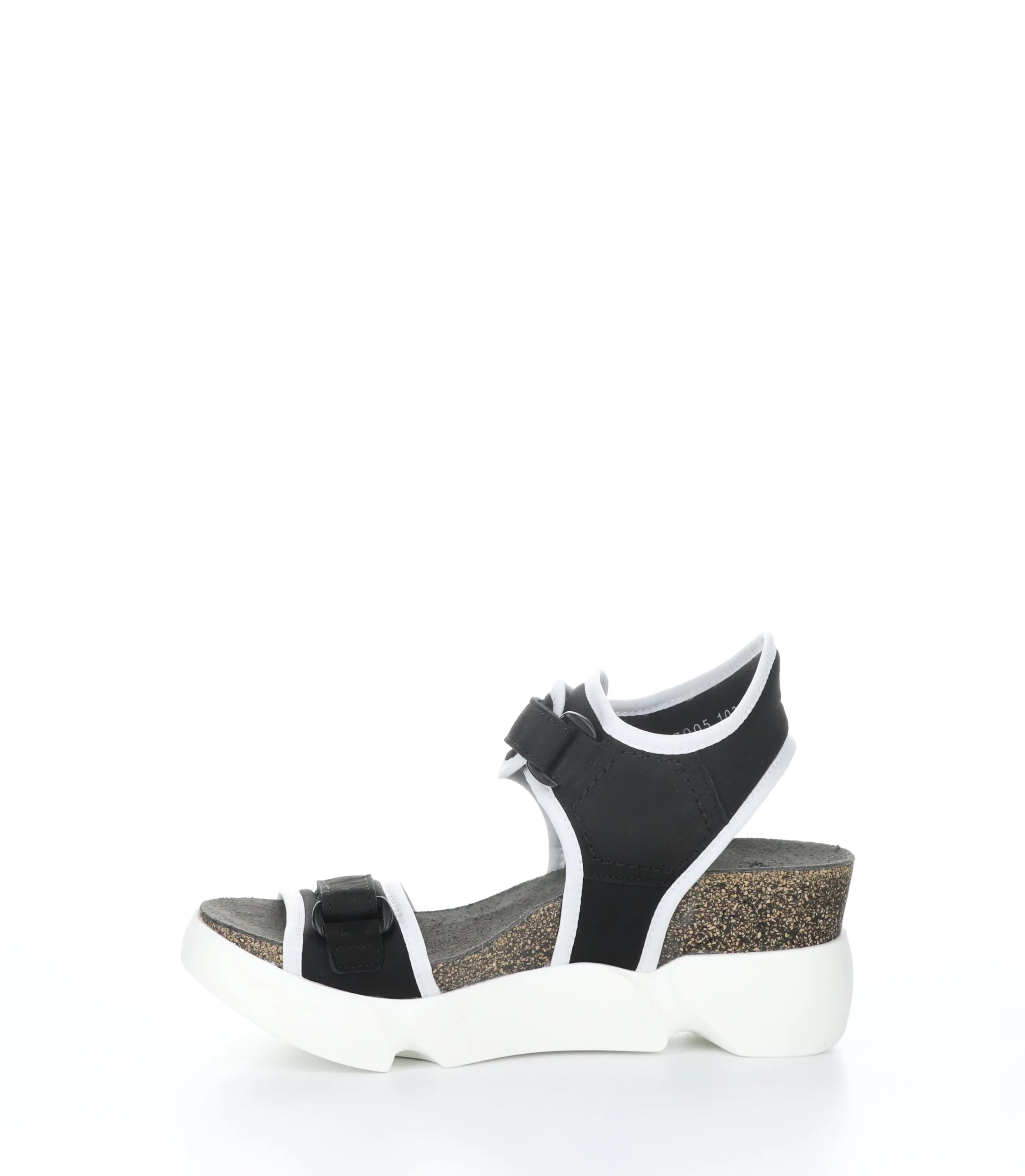 SIGO727FLY BLACK/WHITE Wedge Sandals