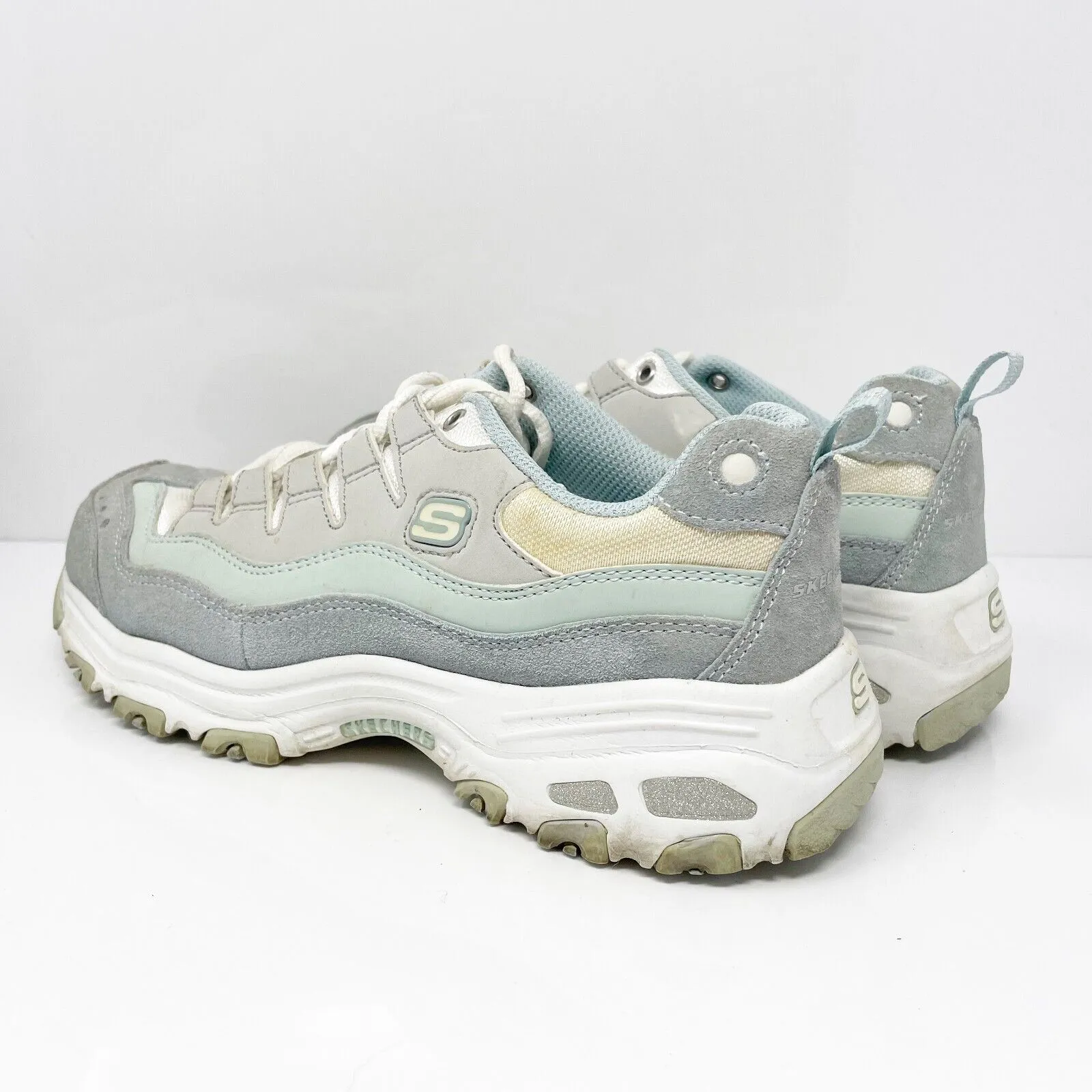 Skechers Womens D Lites 13141 Gray Casual Shoes Sneakers Size 7.5