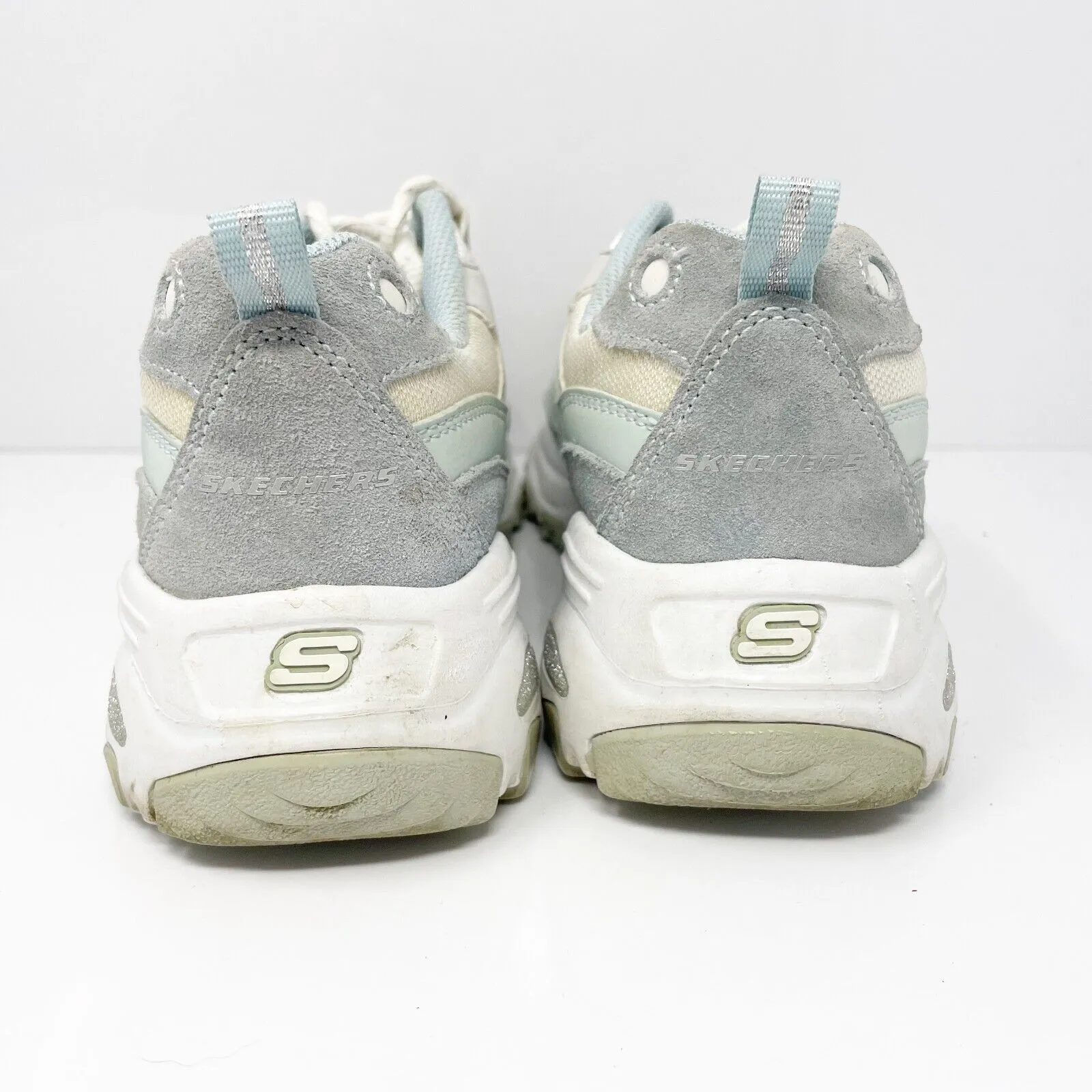 Skechers Womens D Lites 13141 Gray Casual Shoes Sneakers Size 7.5