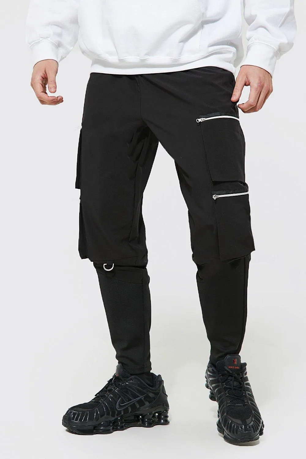 Slim Stretch Multi Pocket Cargo Trousers