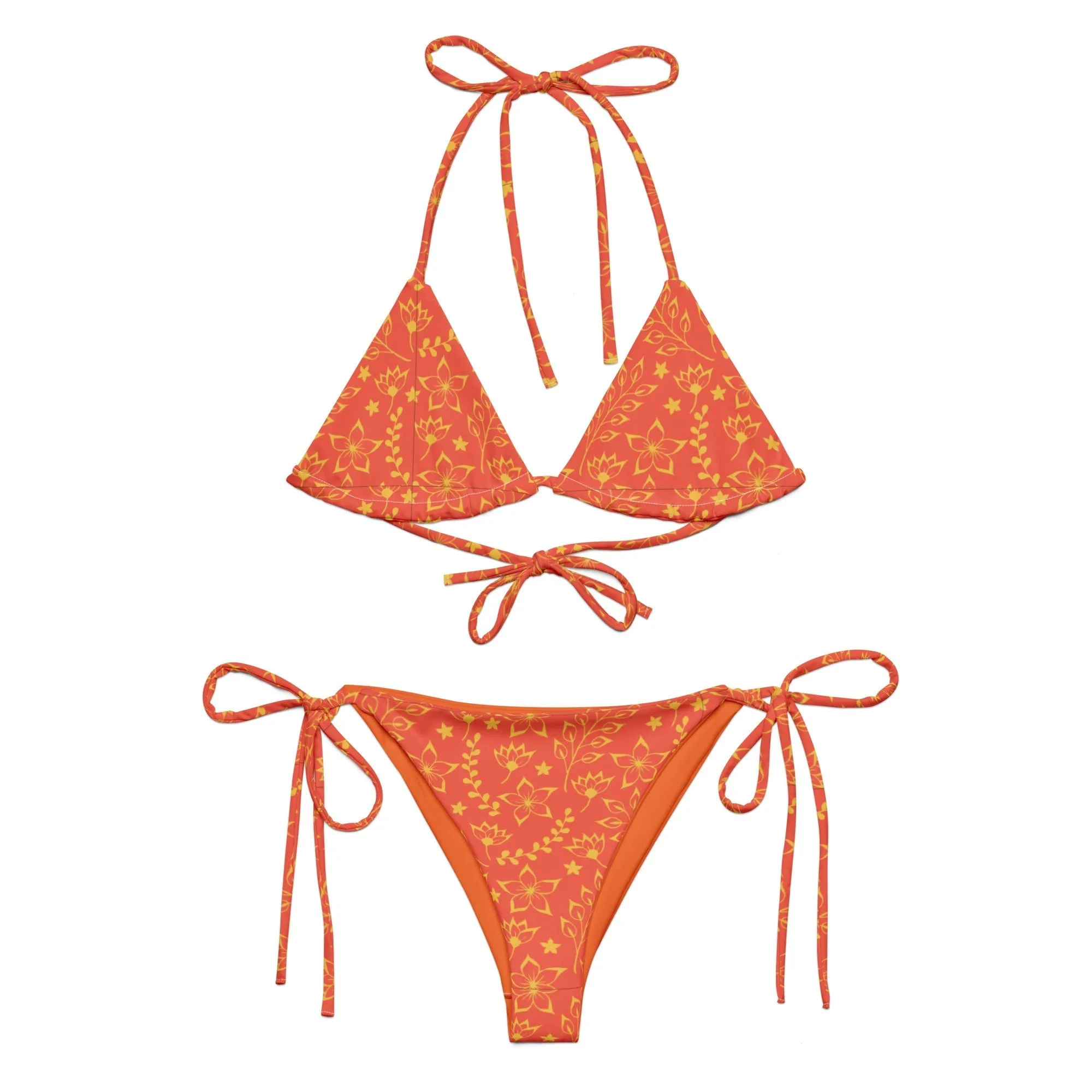 STRING BIKINI SET ECO -GARDEN ISLAND ORANGE