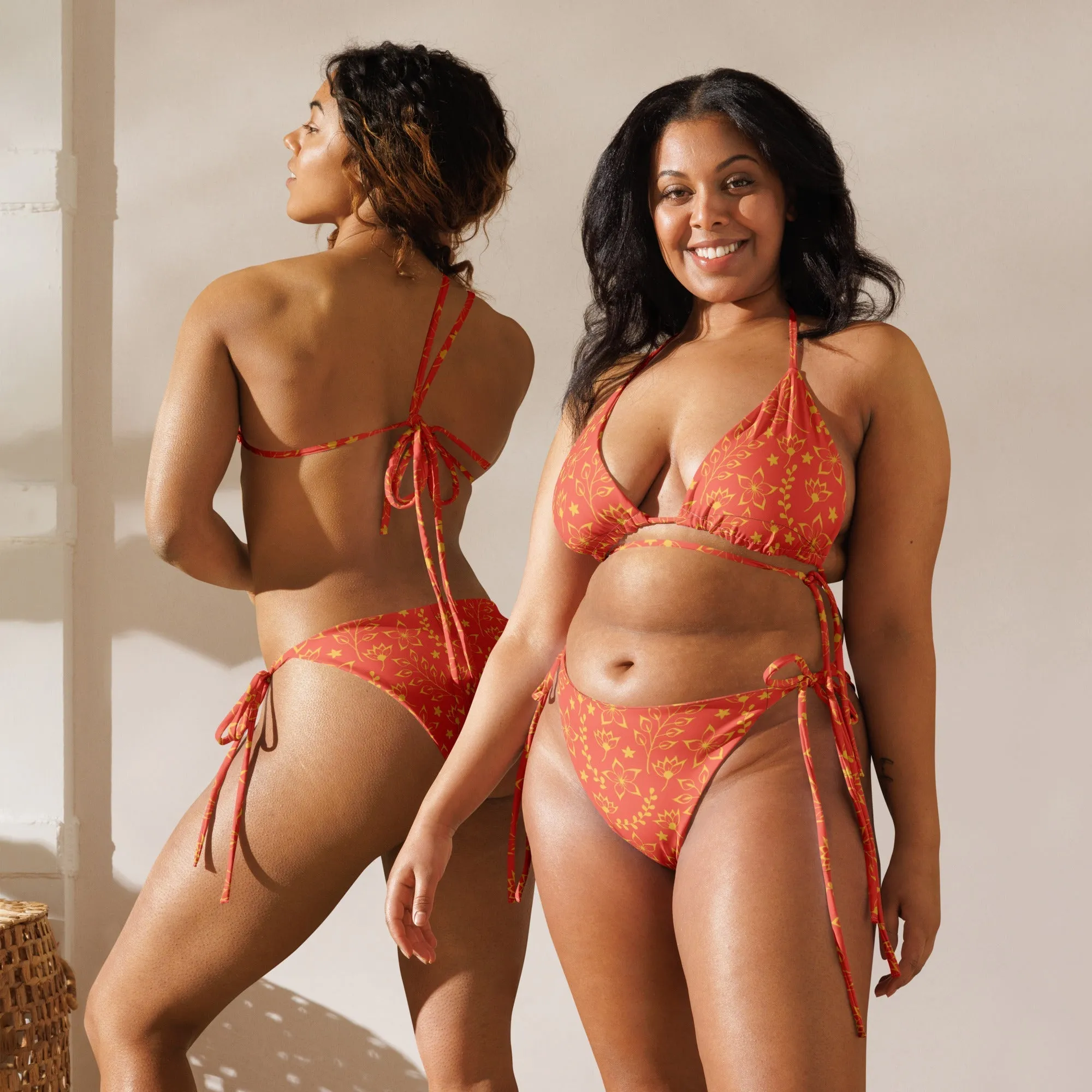 STRING BIKINI SET ECO -GARDEN ISLAND ORANGE