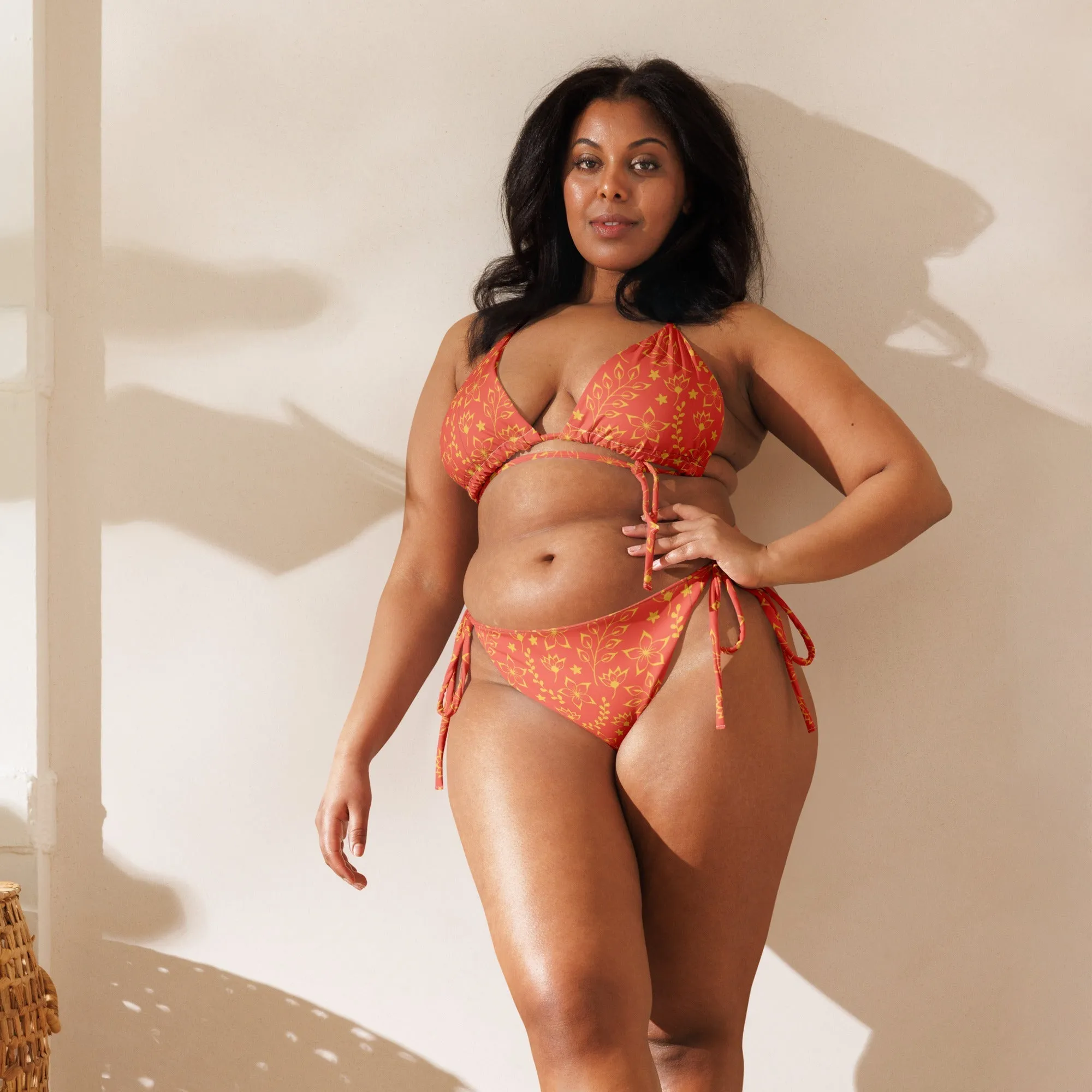 STRING BIKINI SET ECO -GARDEN ISLAND ORANGE