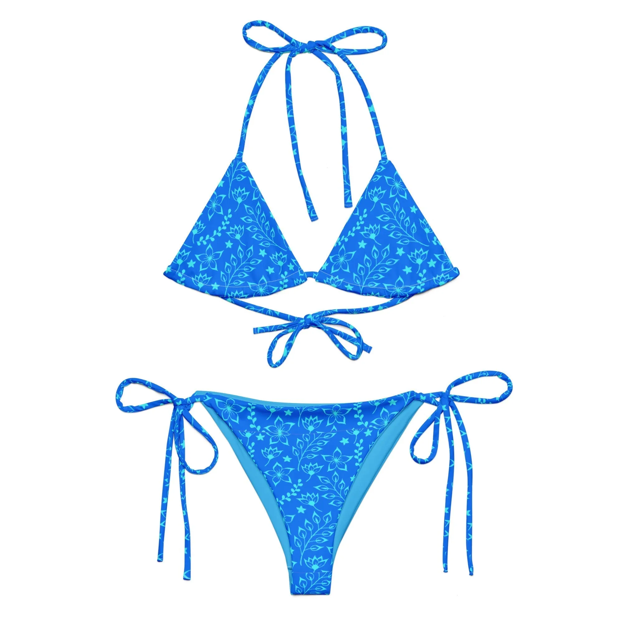 STRING BIKINI SET ECO -GARDEN PARTY BLUE HUES