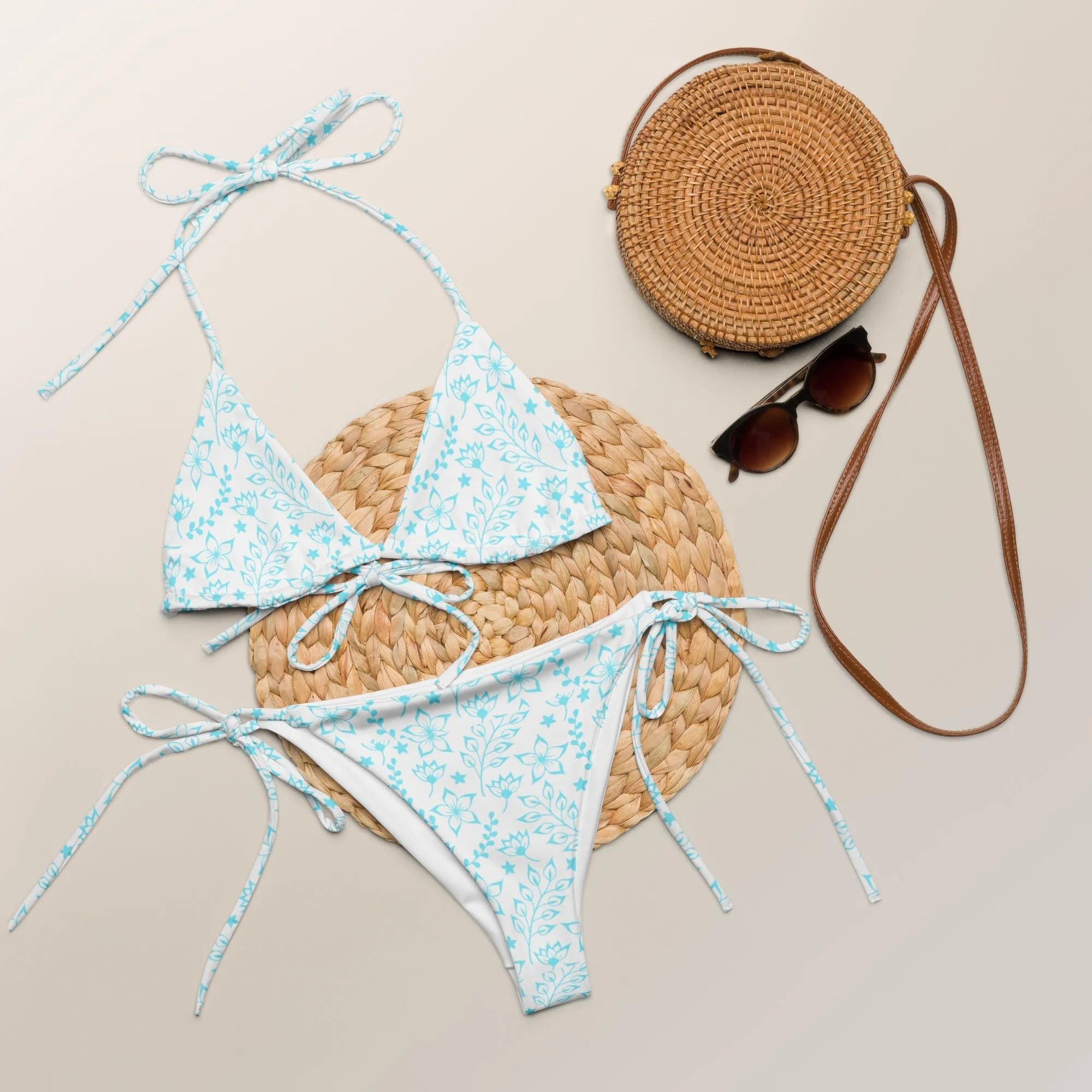 STRING BIKINI SET ECO -GARDEN PARTY WHITE