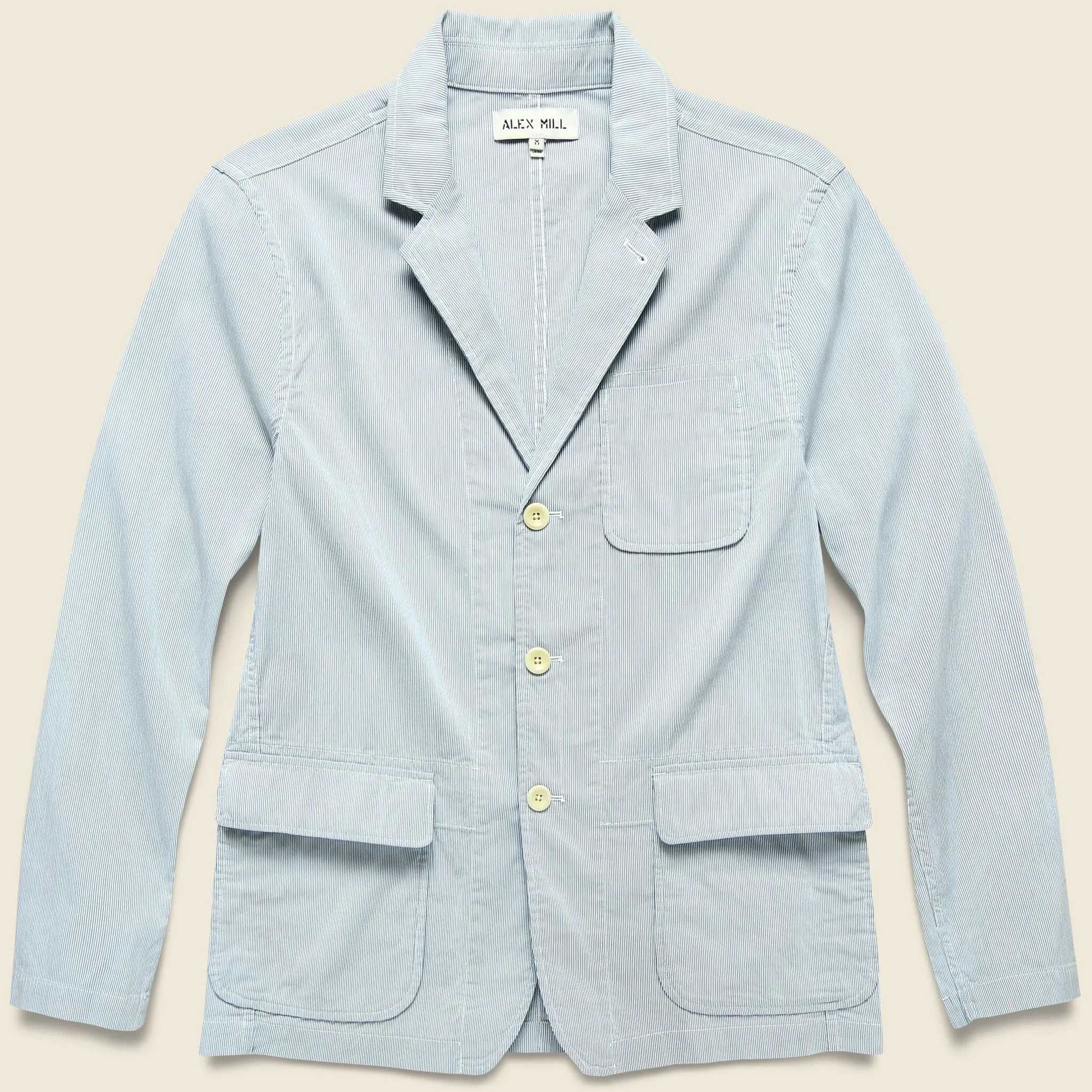 Striped Sack Jacket - Blue/White