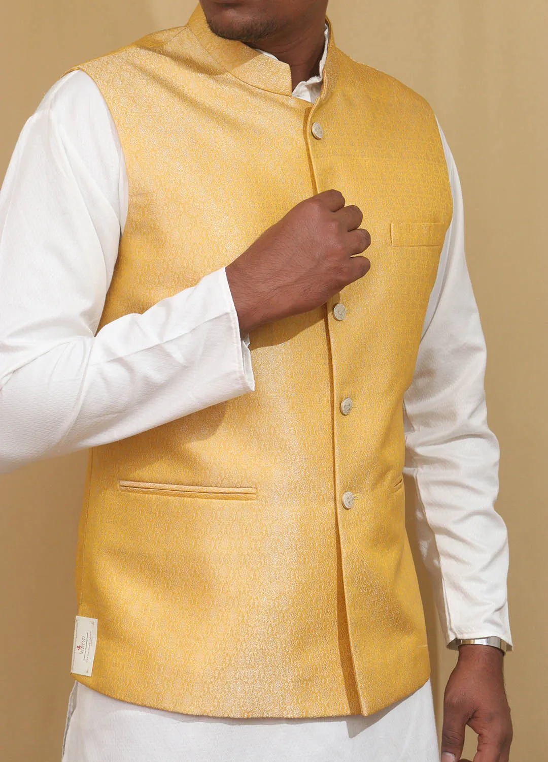 Stunning Yellow Banarasi Brocade Silk Jacket: A Must-Have Ethnic Fashion Piece