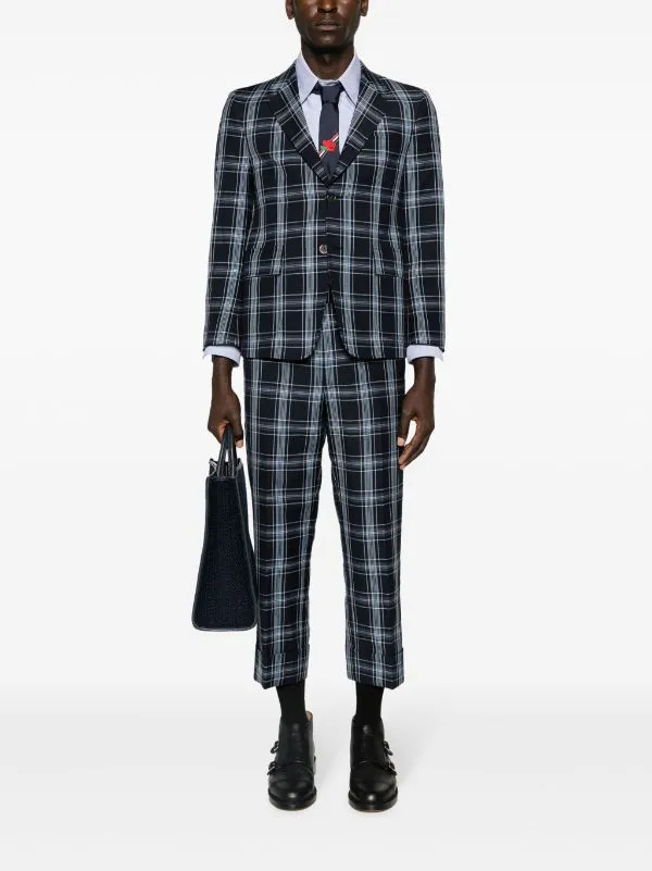 THOM BROWNE - Men Unstructured Straight Fit SB S/C In Wool Linen Suiting