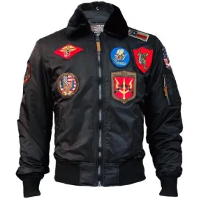 TopGun Official B-15 Bomber Jacket With Patches