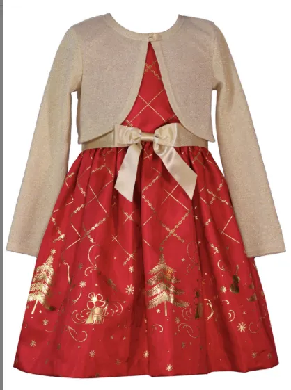 Traditional Holiday Gold Little Girl Dress