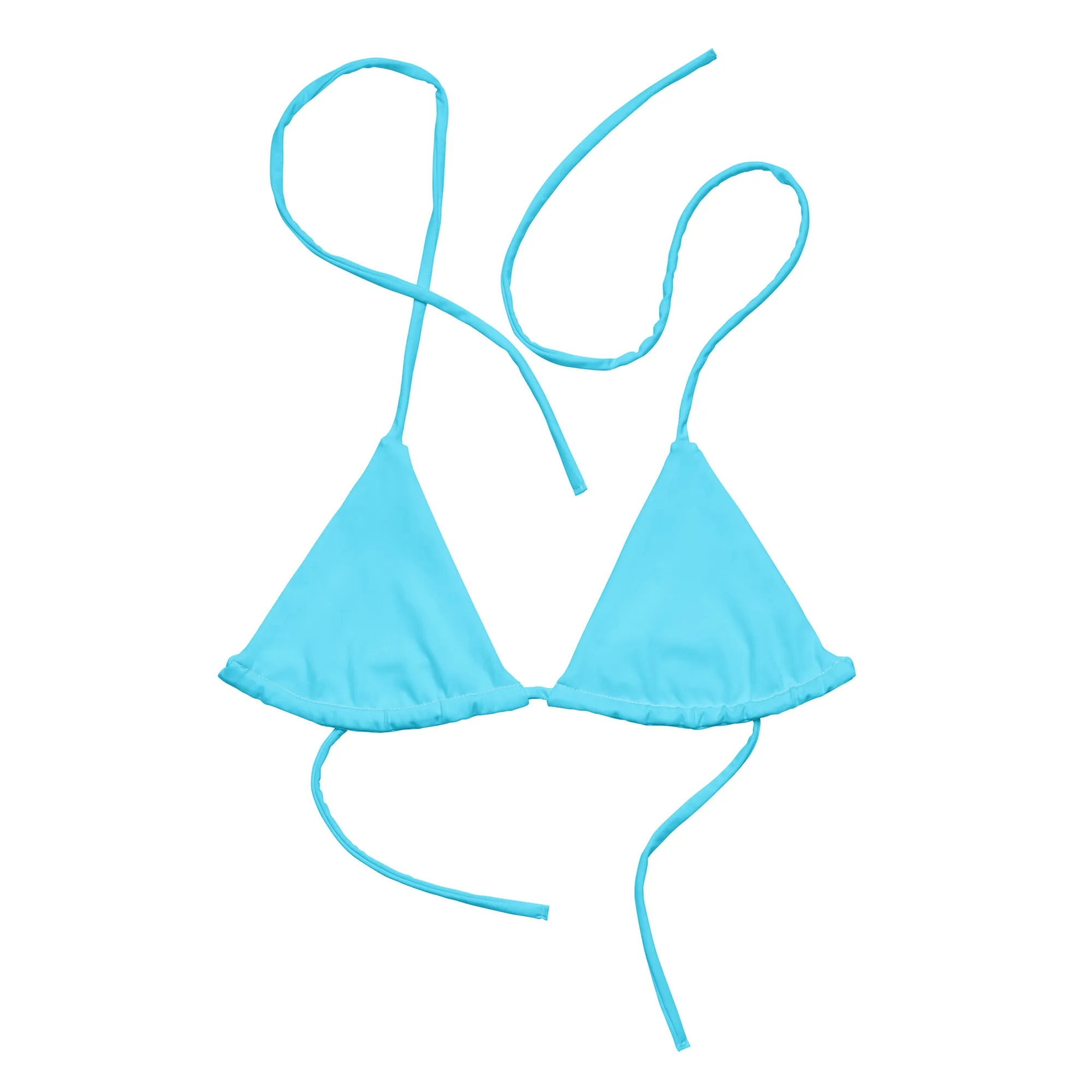 TRIANGLE STRING BIKINI TOP ECO - CANDY BLUE