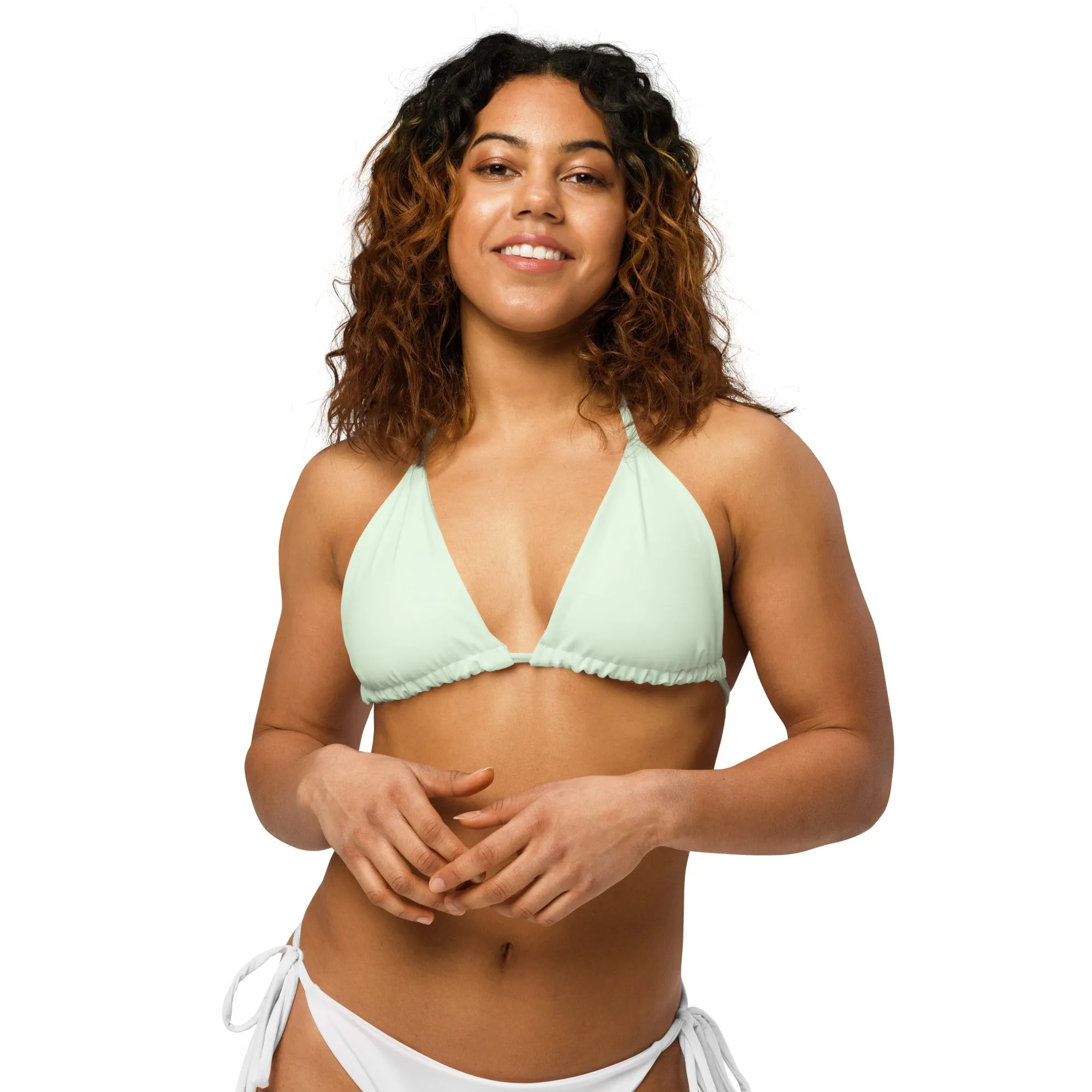 TRIANGLE STRING BIKINI TOP ECO - HONEYDEW