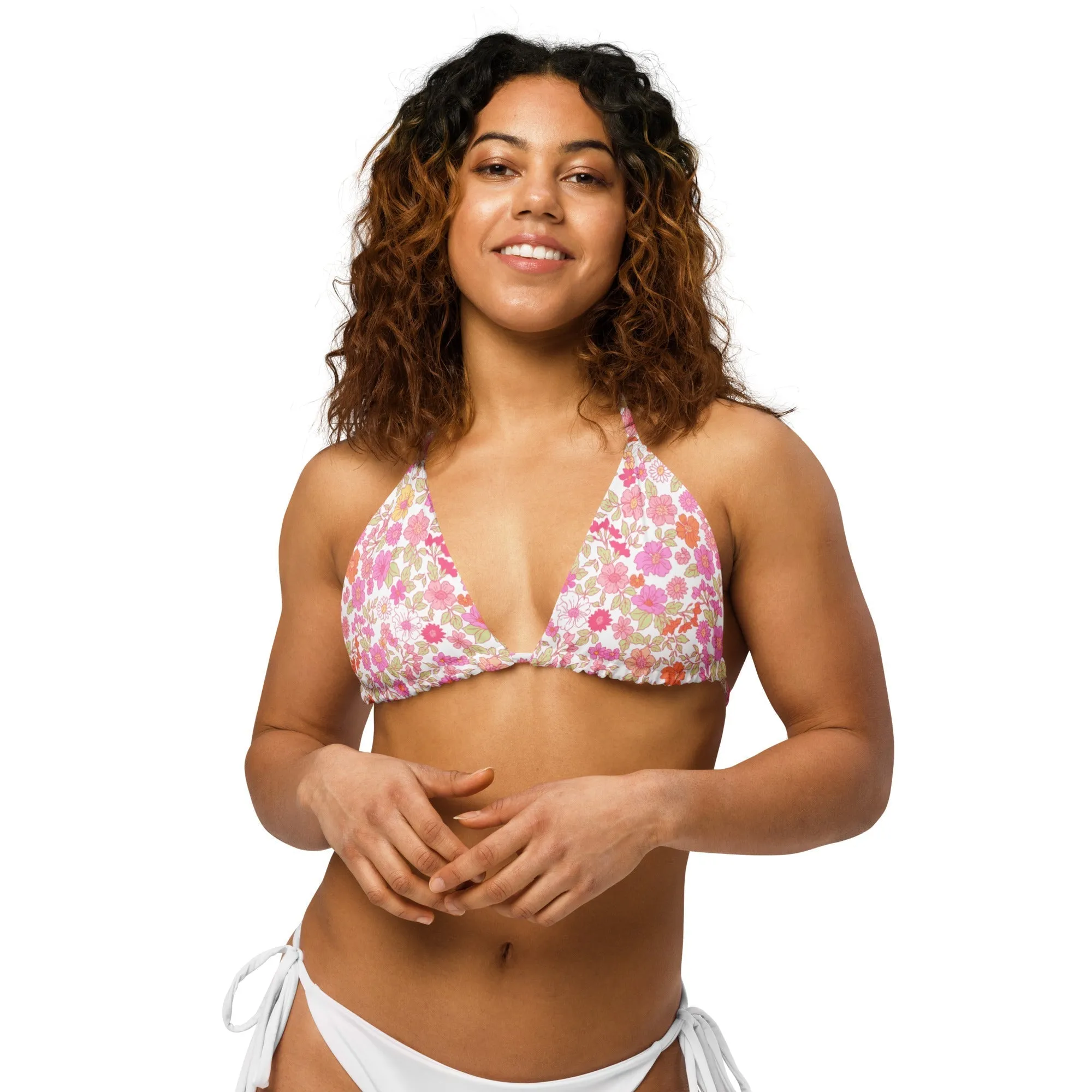 TRIANGLE STRING BIKINI TOP ECO - SUMMER BLOSSOMZ