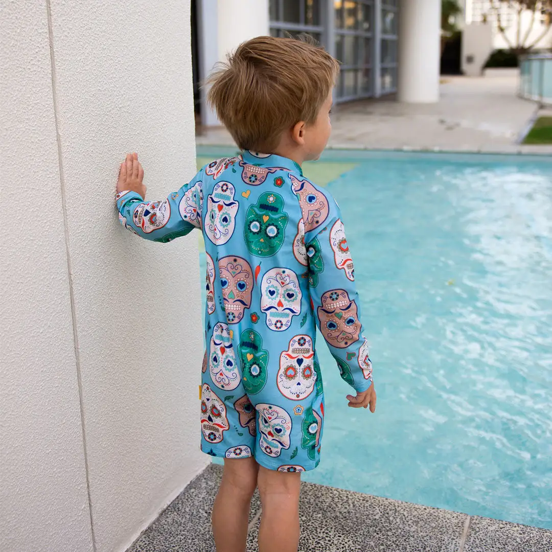 Tyoub Long Sleeve All-In-One Sunsuit Skulls Amigo Kids