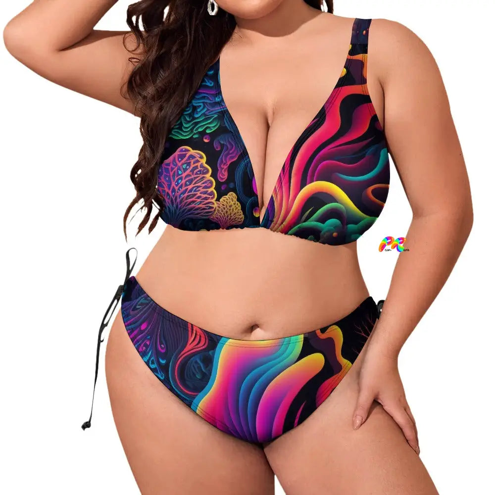 Underwater Flow Plus Size Rave Bikini