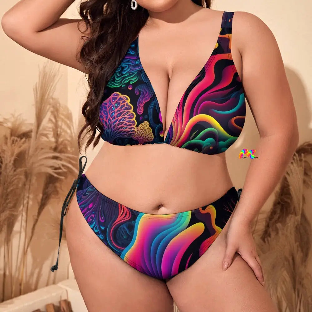 Underwater Flow Plus Size Rave Bikini