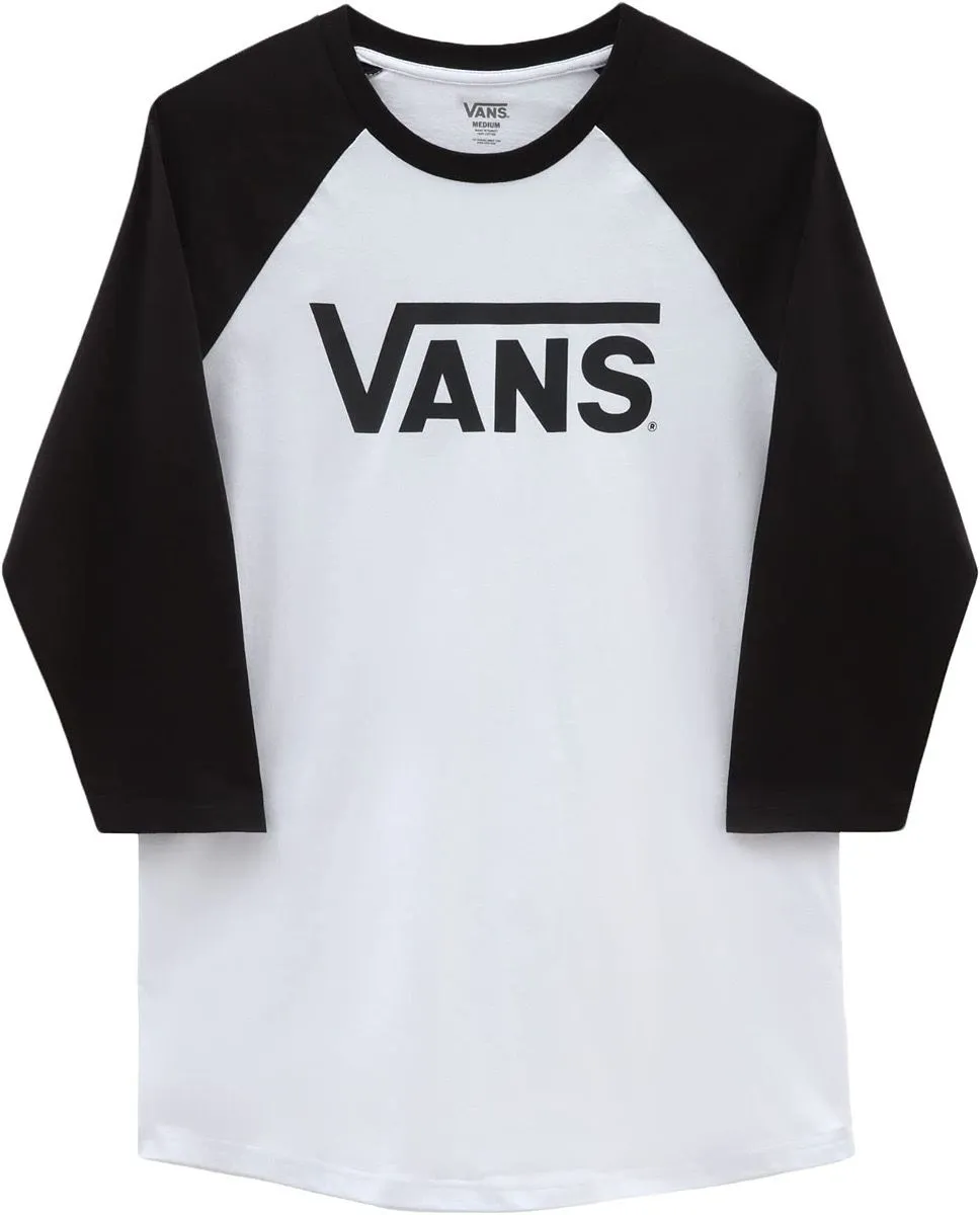 VANS Classic Logo Long Sleeve Raglan Top White/Black