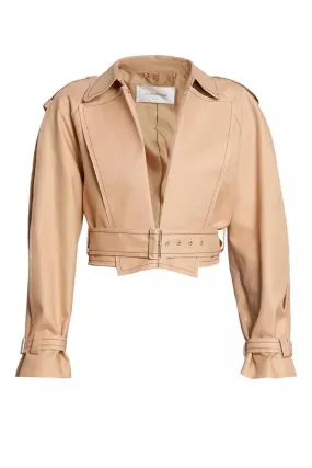 Victoria Beckham Belted Short Trench Jacket - Honey