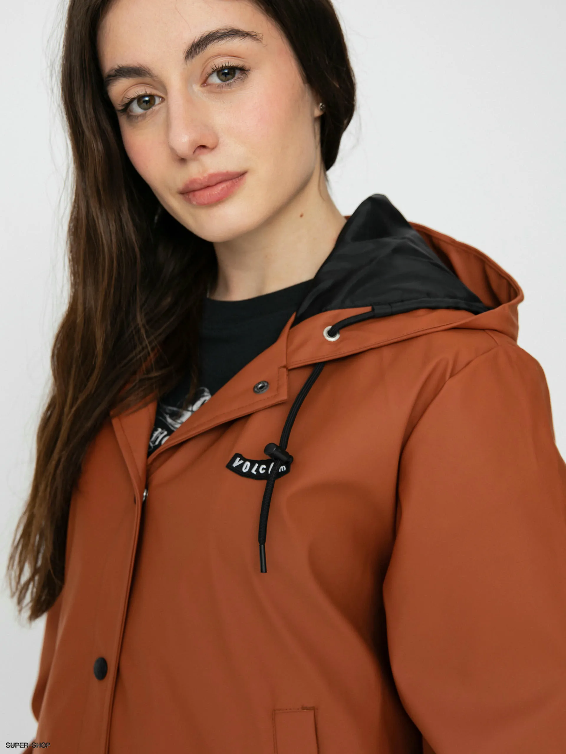 Volcom Sprain Dead Raincoat Jacket Wmn (dark clay)