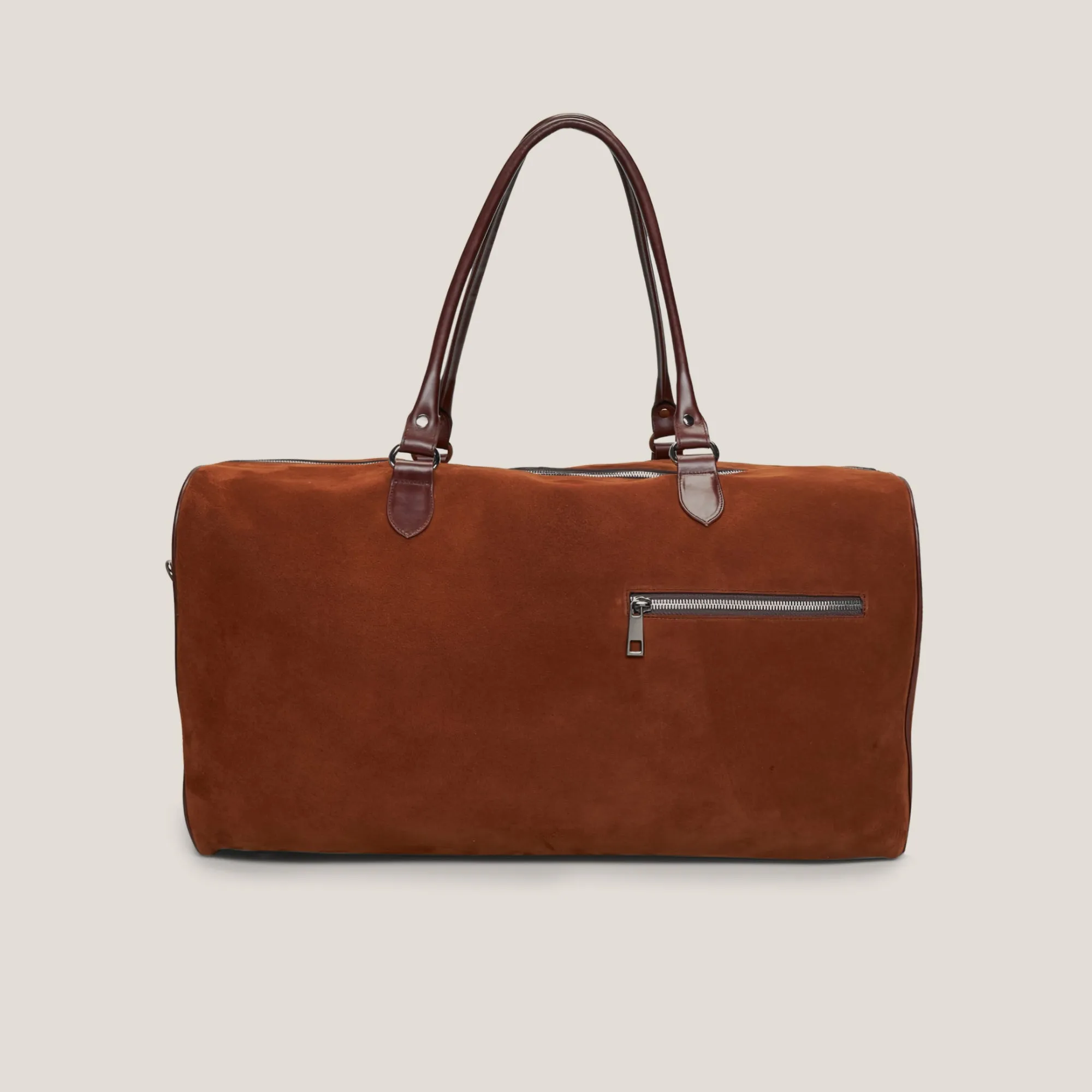 Voyager 02 Travel Duffle Bag Cognac Suede