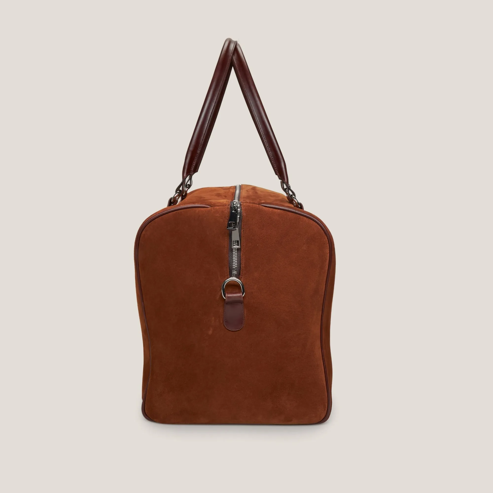 Voyager 02 Travel Duffle Bag Cognac Suede