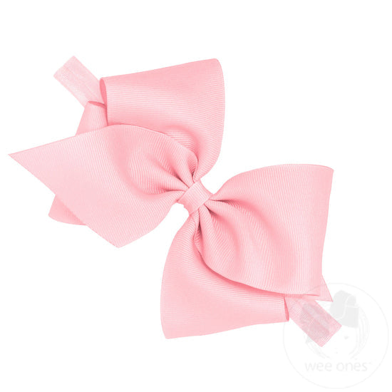 Wee Ones Bows - Mini King with Band - Light Pink