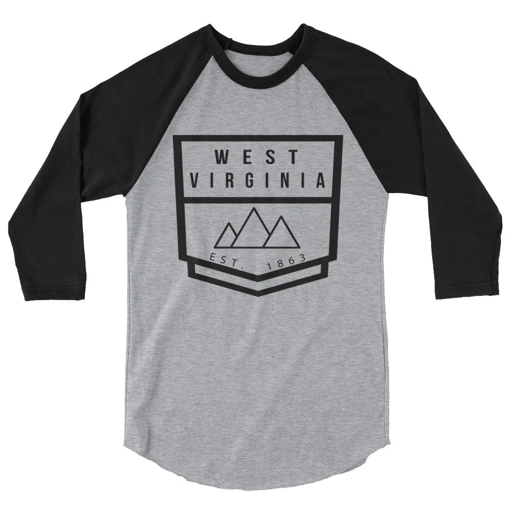 West Virginia - 3/4 Sleeve Raglan Shirt - Established