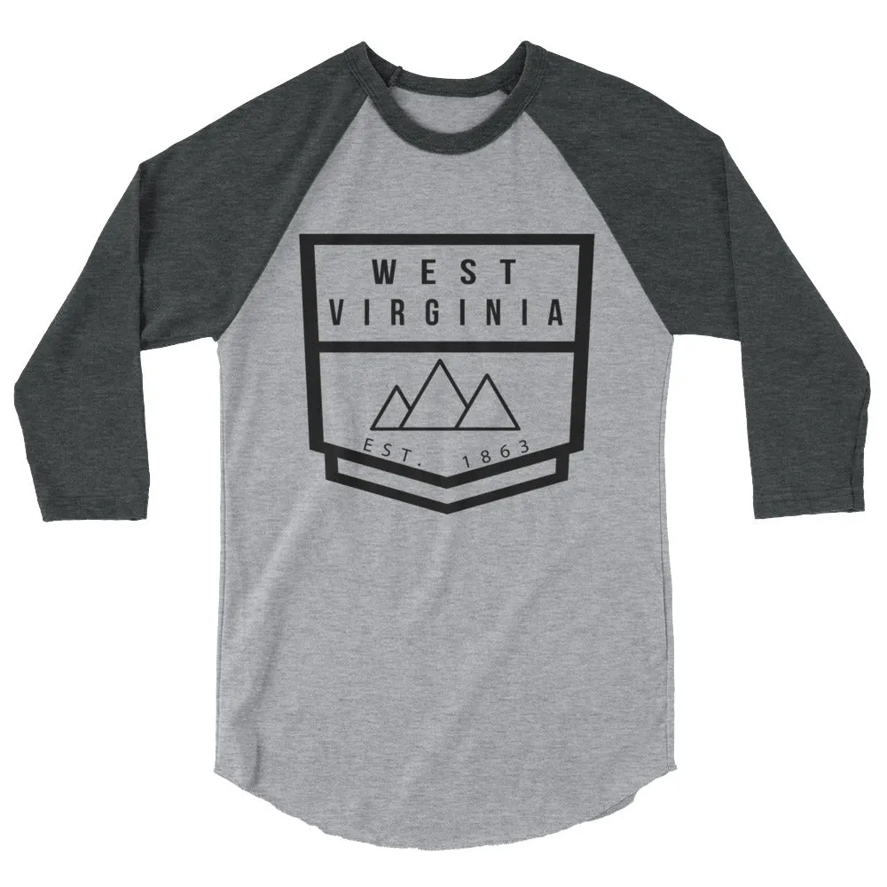 West Virginia - 3/4 Sleeve Raglan Shirt - Established