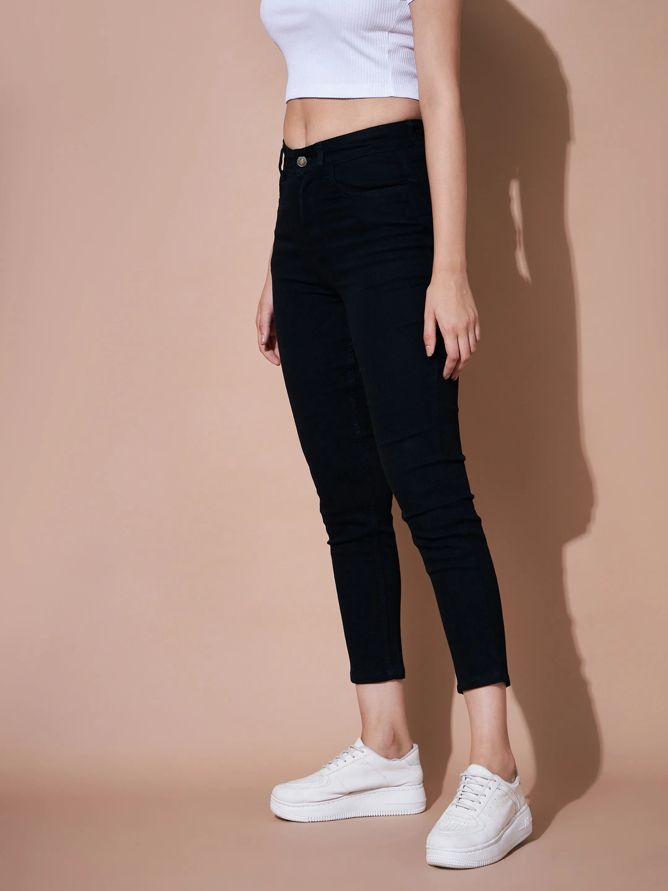 Women Black Denim Premium Relax Jeans