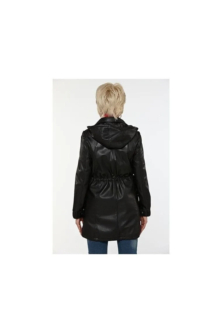 Women Leather coat in Black